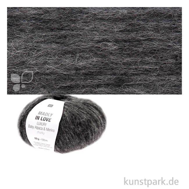 Artikelbild 1 des Artikels “Rico Garn - Luxury Baby Alpaca + Merino chunky, 50g, 130m Farbe | Anthrazit“