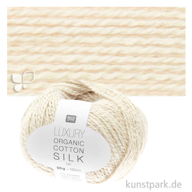 Artikelbild 1 des Artikels “Rico Garn - Luxury Organic Cotton Silk dk, 50g, 120m Farbe | Creme“