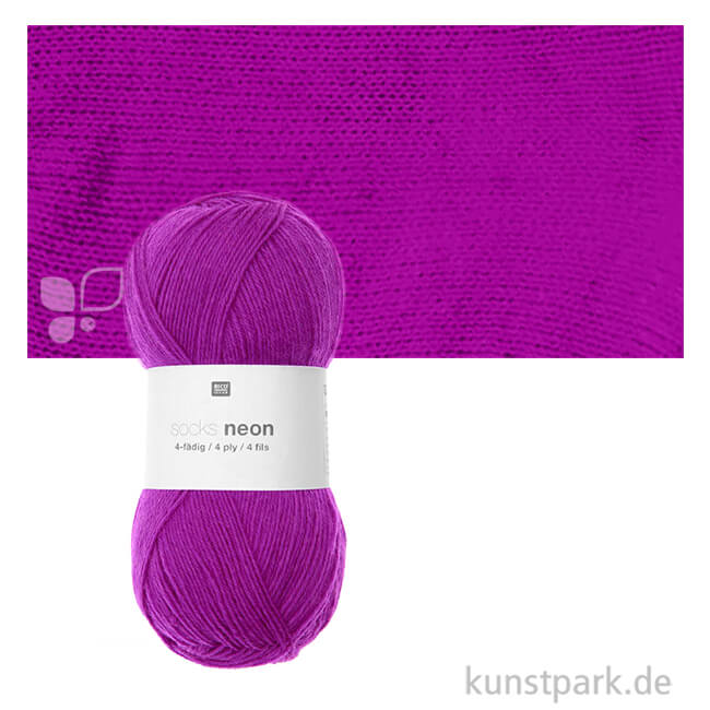 Artikelbild 1 des Artikels “Rico Sockenwolle - Socks Neon 4-fädig, 100g, 400m Farbe | Lila“