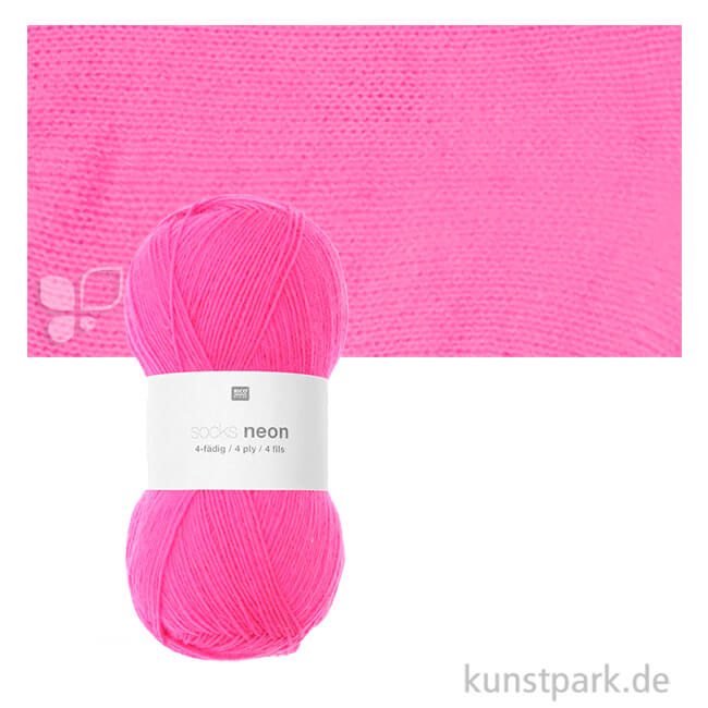 Artikelbild 1 des Artikels “Rico Sockenwolle - Socks Neon 4-fädig, 100g, 400m Farbe | Pink“