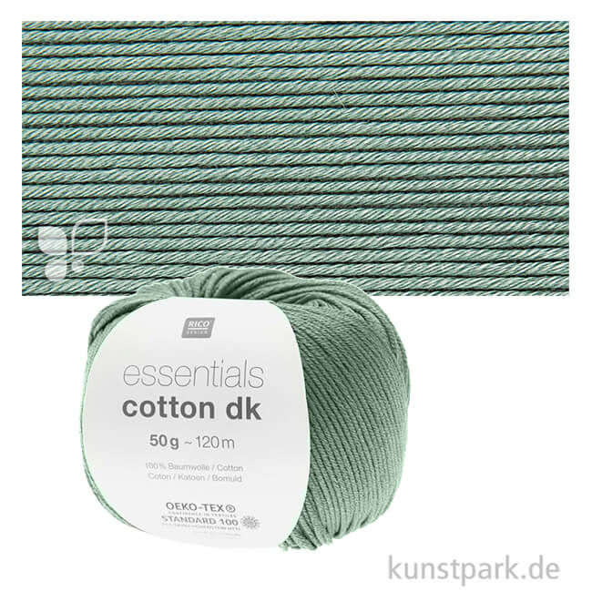 Artikelbild 1 des Artikels “Rico Wolle - Essentials Cotton dk, 100% Baumwolle, 50g, 120m Farbe | Salbei“