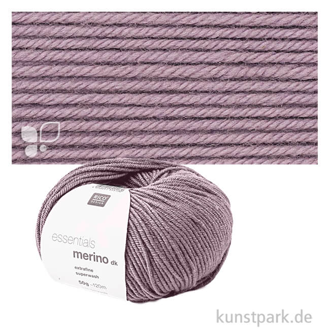 Artikelbild 1 des Artikels “Rico Wolle - Essentials Merino dk, 100% Wolle, 50g, 120m Farbe | Mauve“
