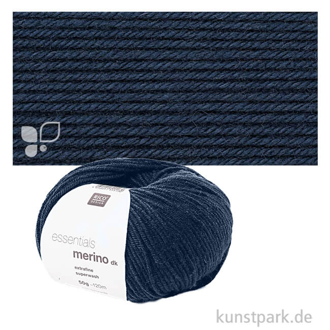 Artikelbild 1 des Artikels “Rico Wolle - Essentials Merino dk, 100% Wolle, 50g, 120m Farbe | Navy“