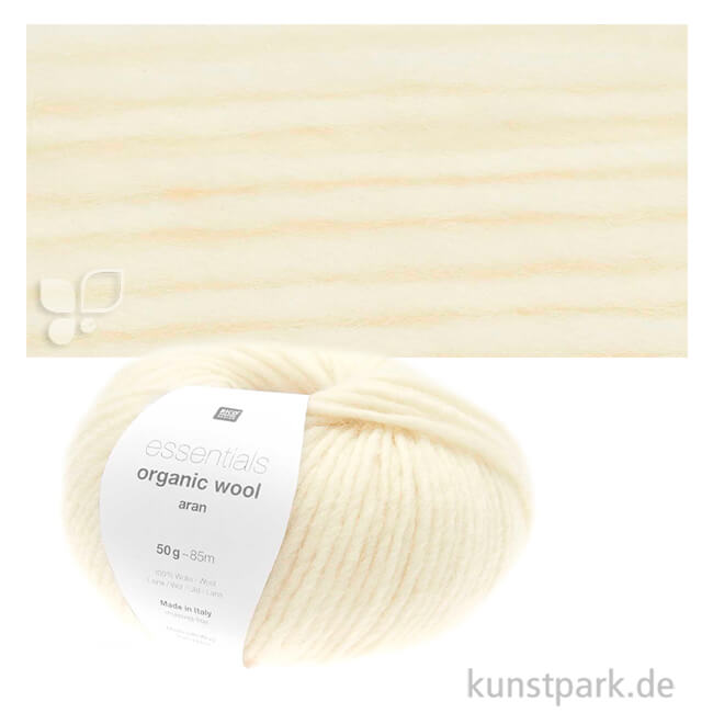 Artikelbild 1 des Artikels “Rico Wolle - Essentials Organic, 100% Wool, aran, 50g, 85m Farbe | Creme“