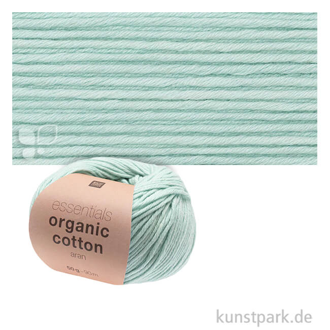 Artikelbild 1 des Artikels “Rico Wolle - Essentials Organic Cotton aran, 100% Baumwolle, 50g, 90m Farbe | Mint“