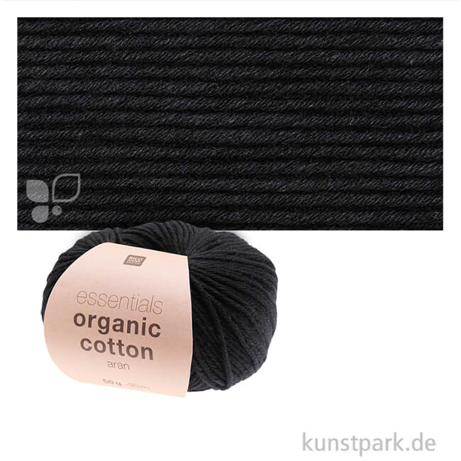 Artikelbild 1 des Artikels “Rico Wolle - Essentials Organic Cotton aran, 100% Baumwolle, 50g, 90m Farbe | Schwarz“