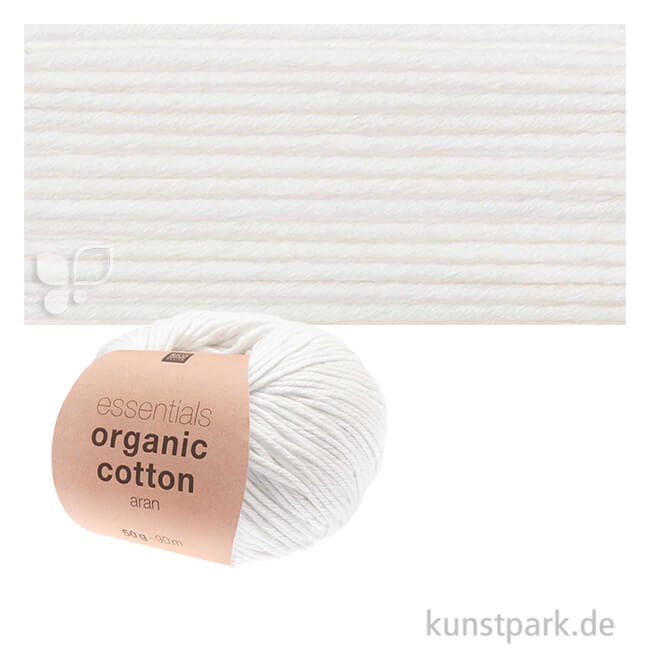 Artikelbild 1 des Artikels “Rico Wolle - Essentials Organic Cotton aran, 100% Baumwolle, 50g, 90m Farbe | Weiß“