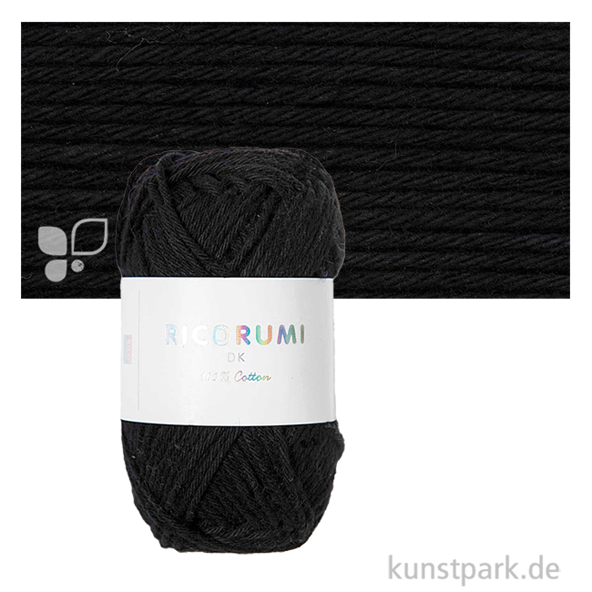 Artikelbild 1 des Artikels “Ricorumi Garn für Amigurumi, dk, 100% Baumwolle, 25g Farbe | Schwarz“