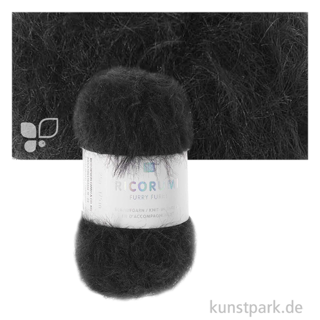 Artikelbild 1 des Artikels “Ricorumi Garn für Amigurumi, Furry Furry, 25g, 175m Farbe | Schwarz“