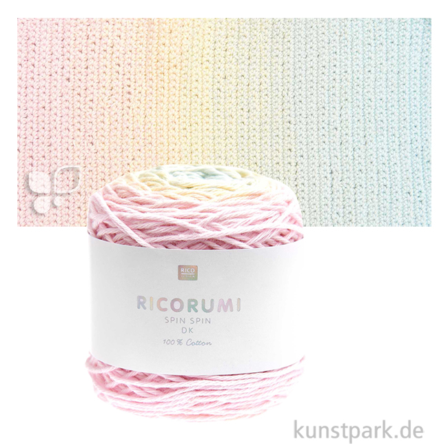 Artikelbild 1 des Artikels “Ricorumi Garn - Spin Spin dk, 100% Baumwolle, 50g, 115m Farbe | Pastel Rainbow“