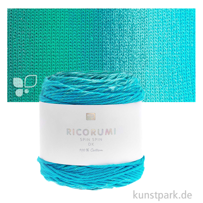 Artikelbild 1 des Artikels “Ricorumi Garn - Spin Spin dk, 100% Baumwolle, 50g, 115m Farbe | Türkis“