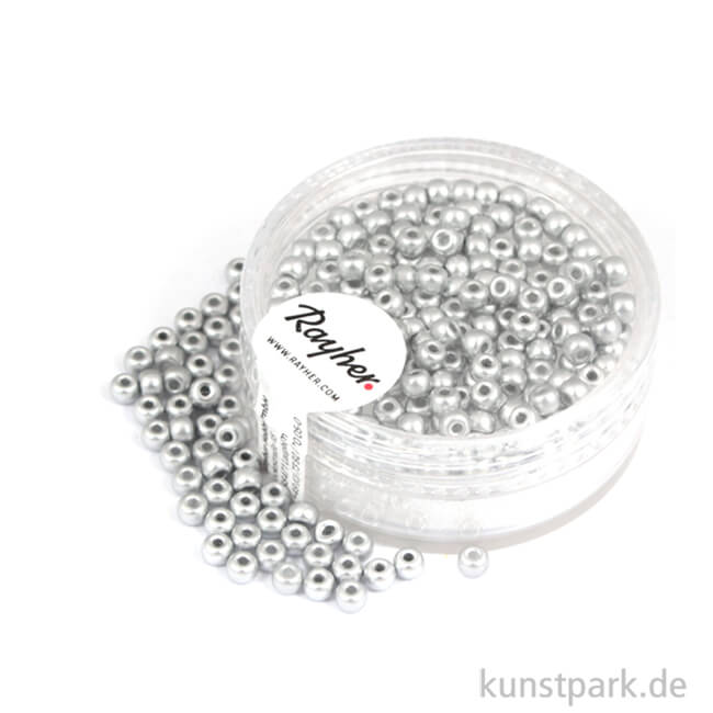Artikelbild 1 des Artikels “Rocailles metallic matt - 3 mm - 200 Stück Dose | Silber matt“
