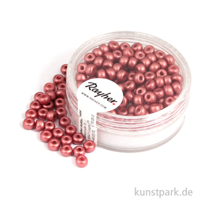 Artikelbild 1 des Artikels “Rocailles metallic matt - 4 mm - 150 Stück Dose | Antikrosé matt“