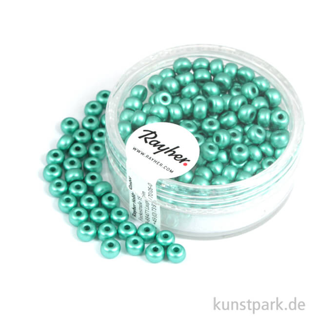 Artikelbild 1 des Artikels “Rocailles metallic matt - 4 mm - 150 Stück Dose | Mintgrün matt“