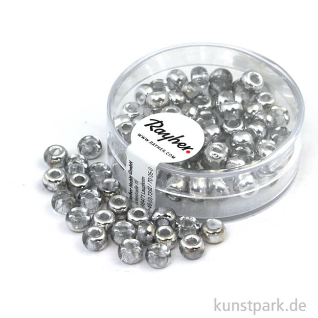 Artikelbild 1 des Artikels “Rocailles Metallic mit Großloch - 5,5 mm - 80 Stück Silber“