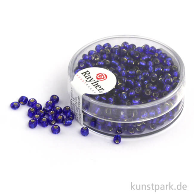 Artikelbild 1 des Artikels “Rocailles mit Silbereinzug - 2,6 mm - 16 g Dose | Dunkelblau“