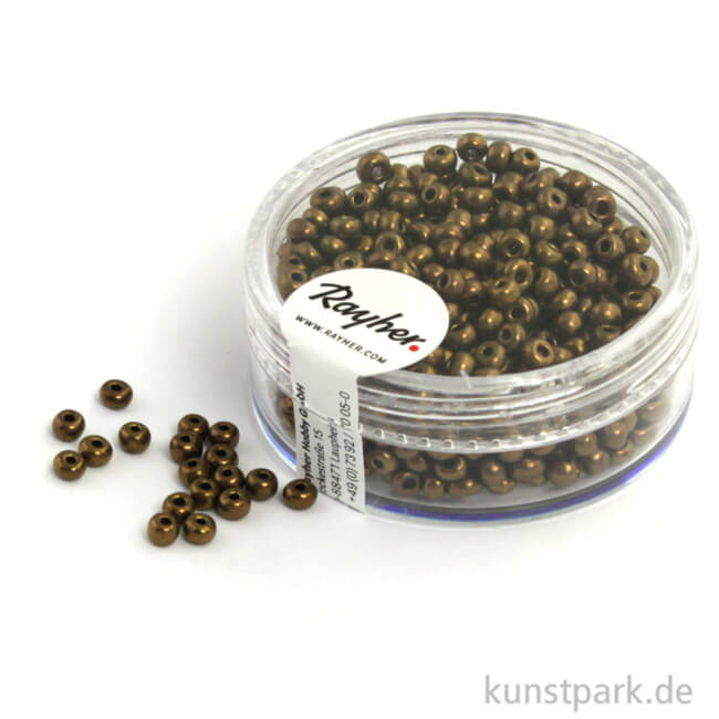 Artikelbild 1 des Artikels “Rocailles mit Silbereinzug - 2,6 mm - 16 g Dose | Kupfer“