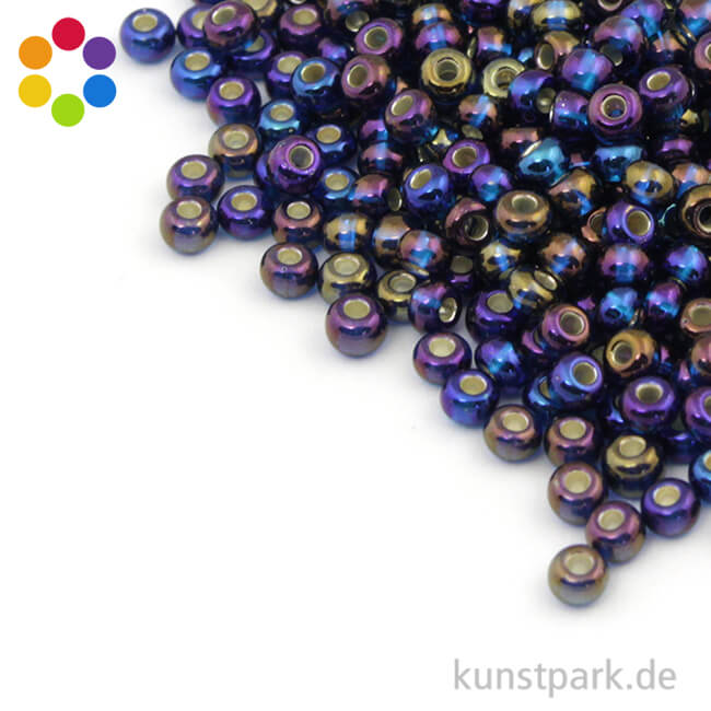Artikelbild 1 des Artikels “Rocailles mit Silbereinzug & Rainbow - 4 mm - 17 g “