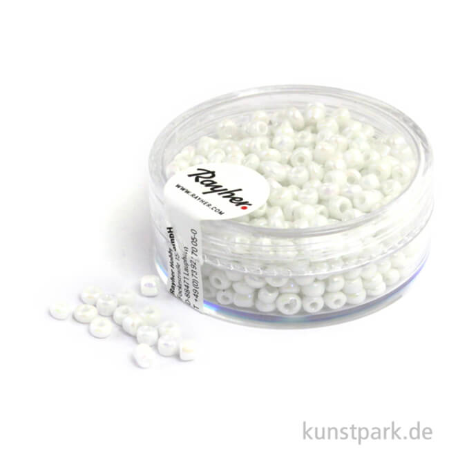Artikelbild 1 des Artikels “Rocailles opak gelüstert - 2,6 mm - 17 g Dose | Weiß“