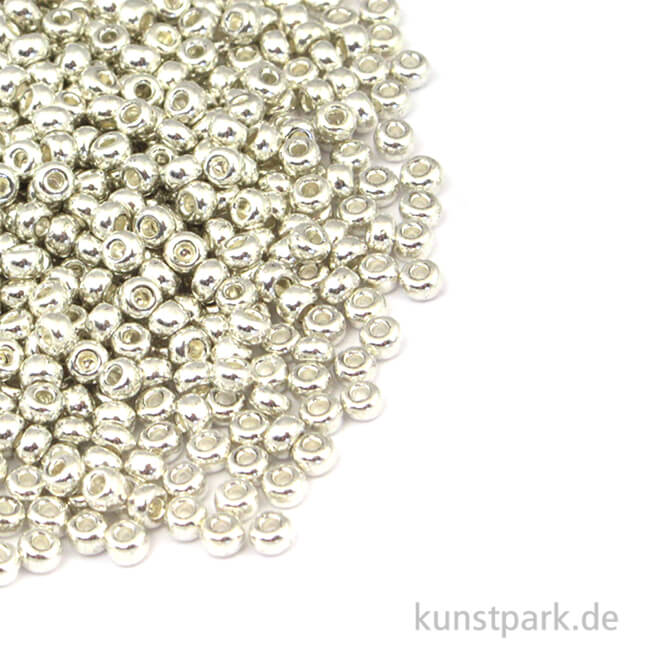 Artikelbild 1 des Artikels “Rocailles Perlmutt Silber - 2,6 mm, 17g Dose “