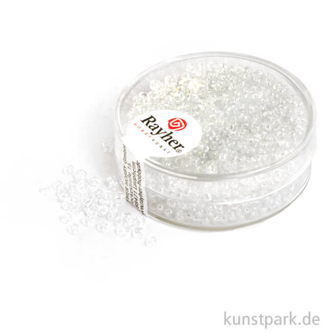 Artikelbild 1 des Artikels “Rocailles transparent gelüstert - 2 mm - 17 g Dose | Silber“