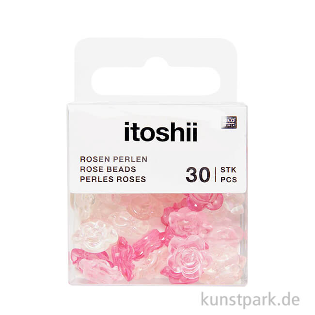 Artikelbild 1 des Artikels “Rosen Perlen, Irisierend Pink Transparent, 12 x 7 mm, 30 Stück “