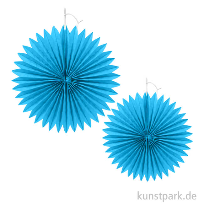 Artikelbild 1 des Artikels “Rosetten aus Papier, 2 Stück sortiert 20-30 cm | Azurblau“