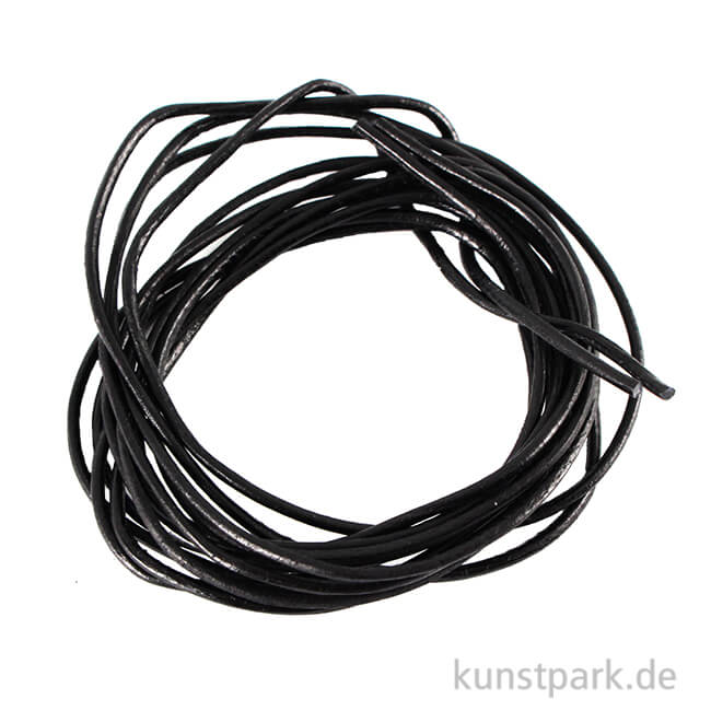Artikelbild 1 des Artikels “Rundriemen aus Ziegenleder 1,5mm, Länge 100 cm - Schwarz, 2 Stück “