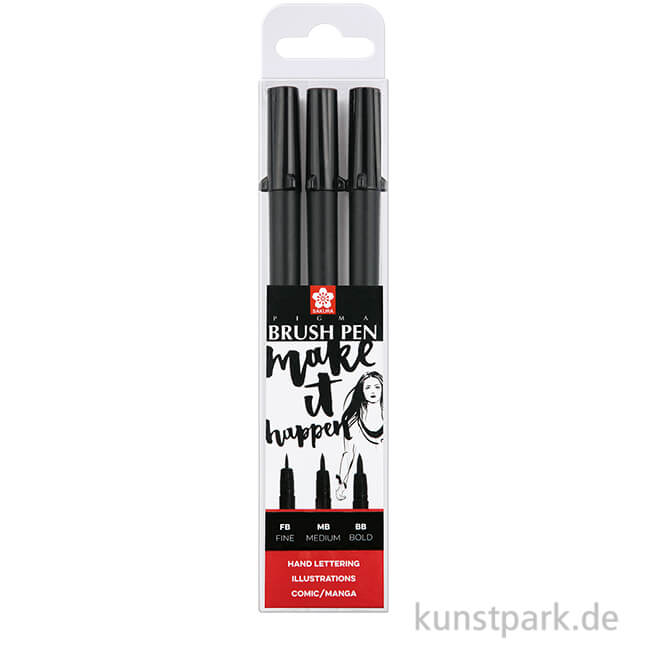 Artikelbild 1 des Artikels “Sakura PIGMA Brush Pen 3er-Set Schwarz “