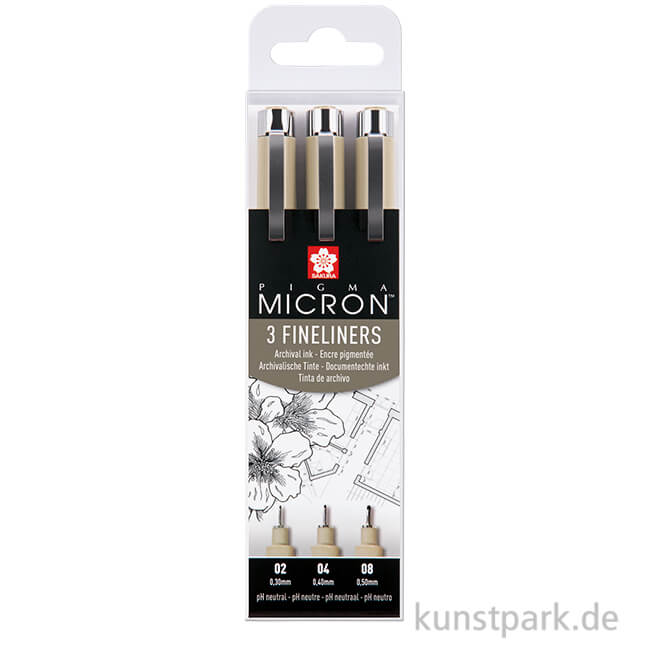 Artikelbild 1 des Artikels “Sakura PIGMA Micron Set - 3 Fineliner 0,3-0,5 mm, Schwarz “