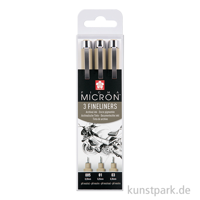 Artikelbild 1 des Artikels “Sakura PIGMA Micron Set - 3 Fineliner 0,2-0,3 mm, Schwarz “