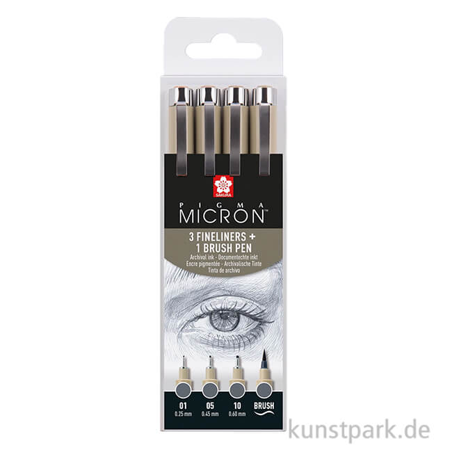 Artikelbild 1 des Artikels “Sakura PIGMA Micron Set - 4 Strichstärken, Kaltgrau dunkel “