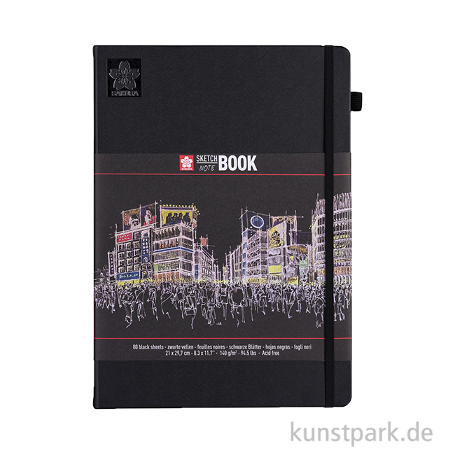 Artikelbild 1 des Artikels “Sakura Skizzenbuch, 80 Blatt, Schwarzes Papier, 140g A4 (21 x 29, 7 cm)“