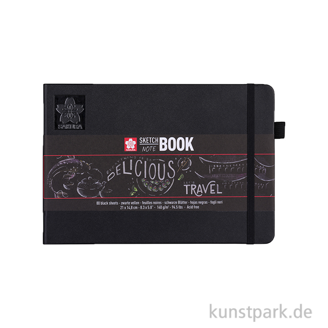 Artikelbild 1 des Artikels “Sakura Skizzenbuch, 80 Blatt, Schwarzes Papier, 140g A5 (21 x 14, 8 cm)“