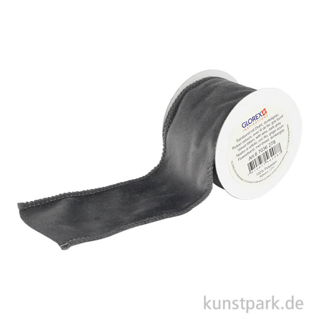 Artikelbild 1 des Artikels “Samtband mit Drahtverstärkung - Dunkelgrau “