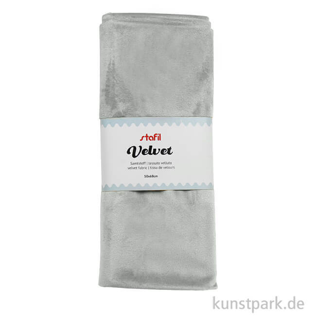 Artikelbild 1 des Artikels “Samtstoff Zuschnitt - 50 x 68 cm Stoff | Grau“