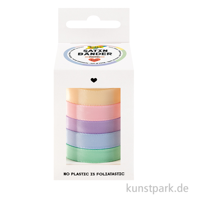 Artikelbild 1 des Artikels “Satinbänder in 5 Pastellfarben, je 10 mm x 4 Meter “