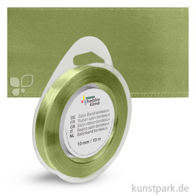 Artikelbild 1 des Artikels “Satinband - 10 mm Breite - 10 m Länge Einzelfarbe | Hellgrün“