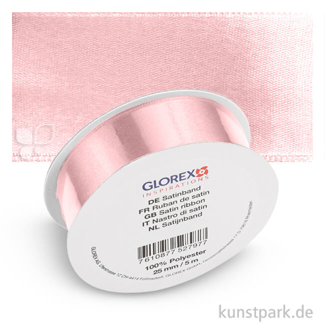 Artikelbild 1 des Artikels “Satinband - 25 mm Breite, 5 m Länge Einzelfarbe | Rosa“