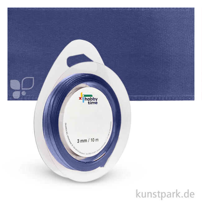 Artikelbild 1 des Artikels “Satinband - 3 mm Breite - 10 m Länge Einzelfarbe | Blau“