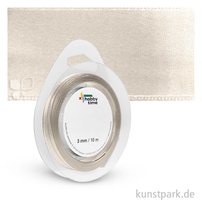 Artikelbild 1 des Artikels “Satinband - 3 mm Breite - 10 m Länge Einzelfarbe | Creme“