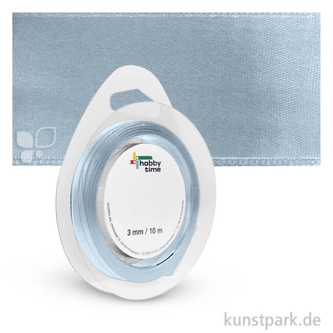 Artikelbild 1 des Artikels “Satinband - 3 mm Breite - 10 m Länge Einzelfarbe | Hellblau“