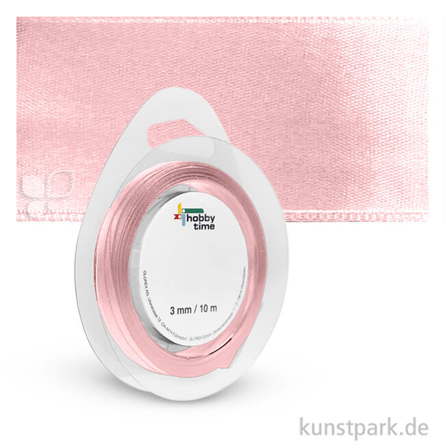 Artikelbild 1 des Artikels “Satinband - 3 mm Breite - 10 m Länge Einzelfarbe | Rosa“