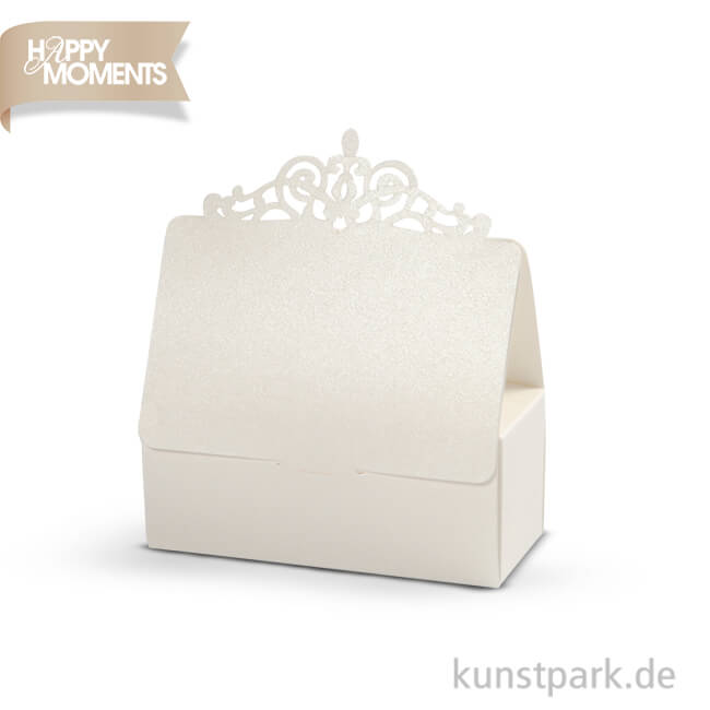 Artikelbild 1 des Artikels “Schachtel mit feinem Ausschnitt, 3,5 x 3,5 x 8,5 cm, 230 g, 5 Stück - creme “
