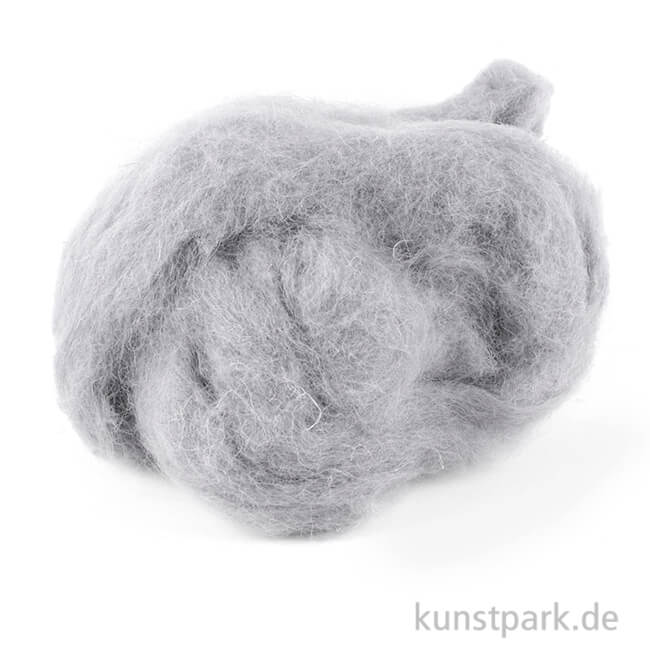 Artikelbild 1 des Artikels “Schafwolle zum Trockenfilzen, 30 g Einzelfarbe | Grau“