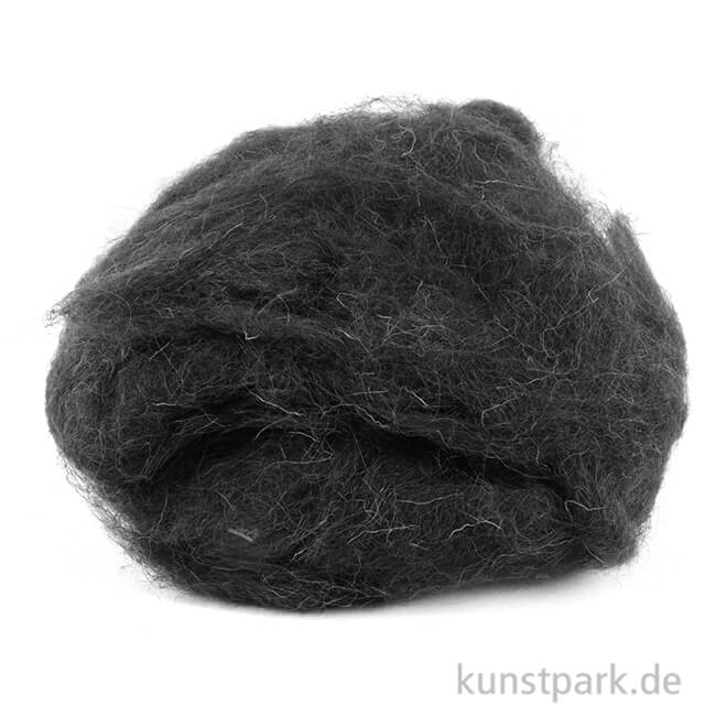 Artikelbild 1 des Artikels “Schafwolle zum Trockenfilzen, 30 g Einzelfarbe | Schwarz“