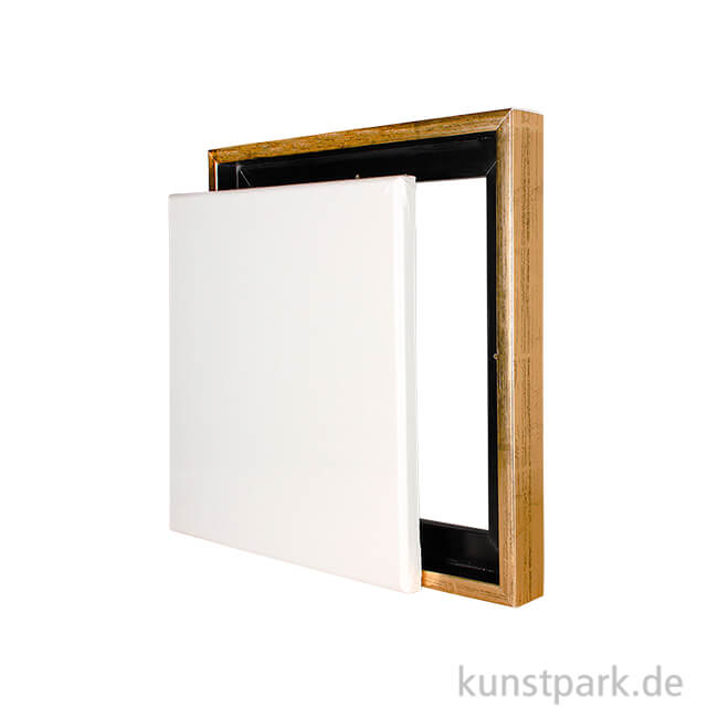 Artikelbild 1 des Artikels “Schattenfugenrahmen mit Keilrahmen - Gold 20 x 20 cm“