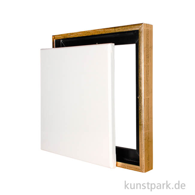 Artikelbild 1 des Artikels “Schattenfugenrahmen mit Keilrahmen - Gold 30 x 30 cm“