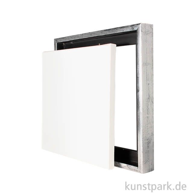 Artikelbild 1 des Artikels “Schattenfugenrahmen mit Keilrahmen - Silber 30 x 30 cm“