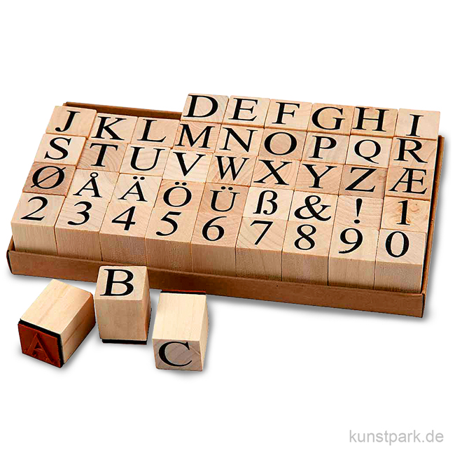 Artikelbild 1 des Artikels “Holzstempel - Alphabet, 2 x 2 cm, 45 Stück sortiert “